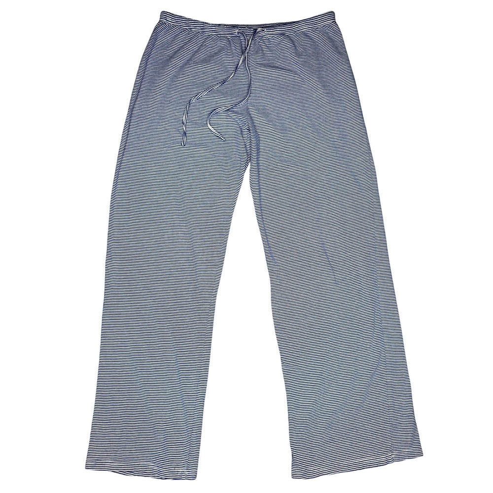 Edikted Lounge Pants Medium Blue White Striped Drawstring Straight Leg Pajamas